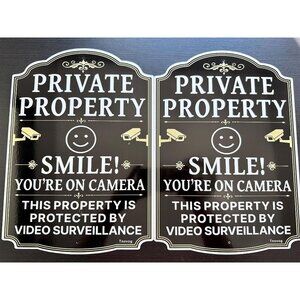 Private Property sign set of 2 – 10x14" aluminum, weather-resistant